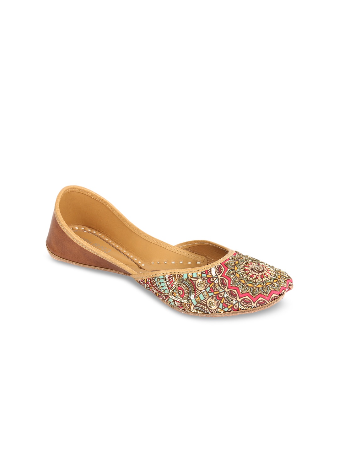 

Coral Haze Women Multicoloured Embellished Juttis, Multi