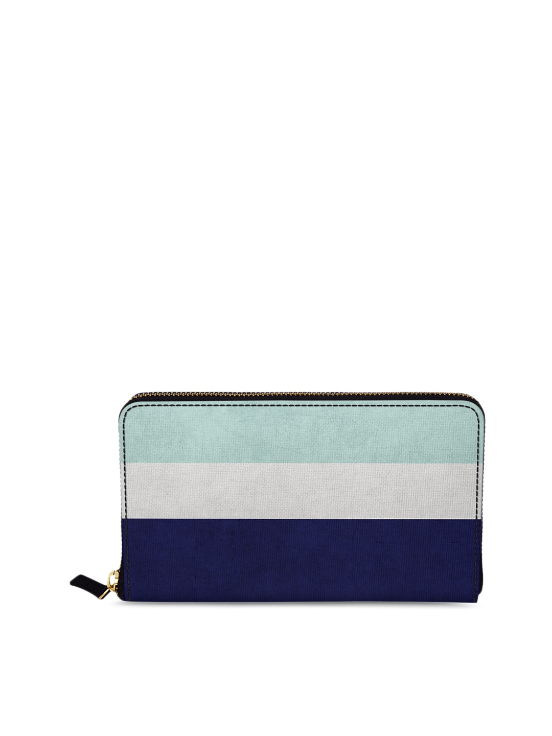

DailyObjects Blue & White Striped Zip Around Wallet