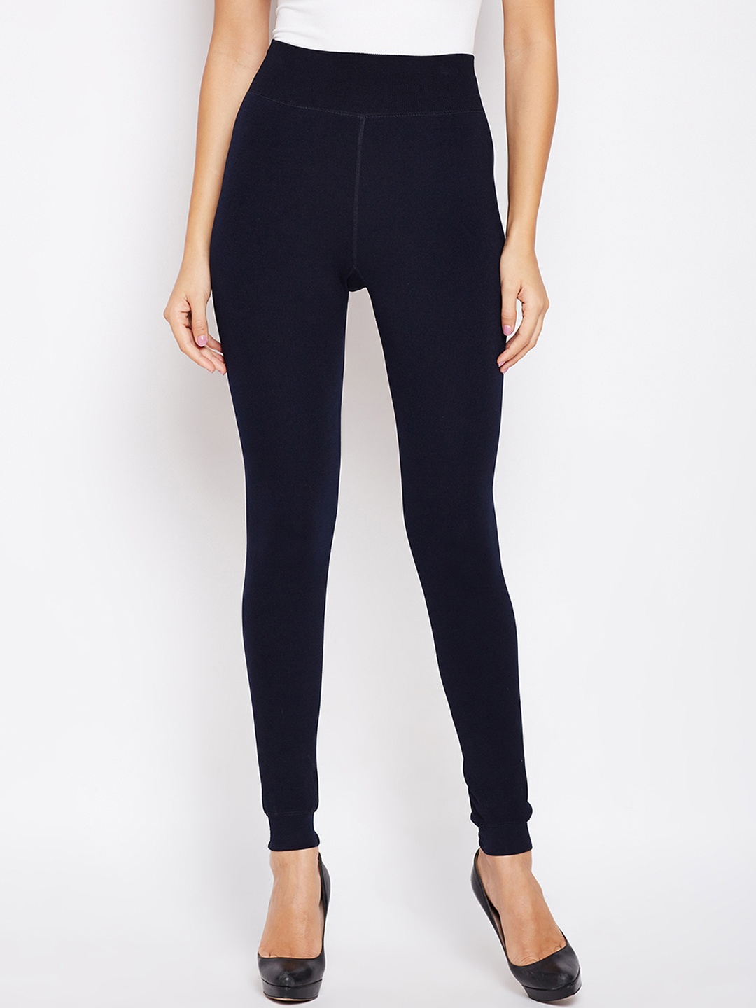 

Lebami Women Navy Blue Solid Ankle-Length Leggings
