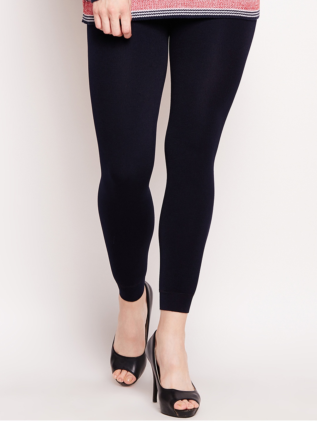 

Lebami Women Navy Blue Solid Ankle-Length Leggings