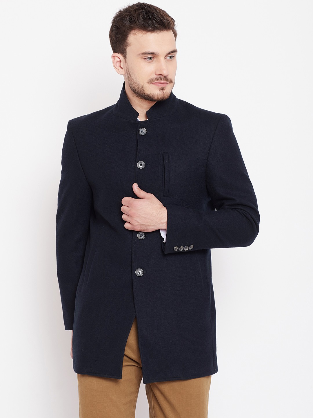 

Blackberrys Men Navy Blue Formal Bandhgala