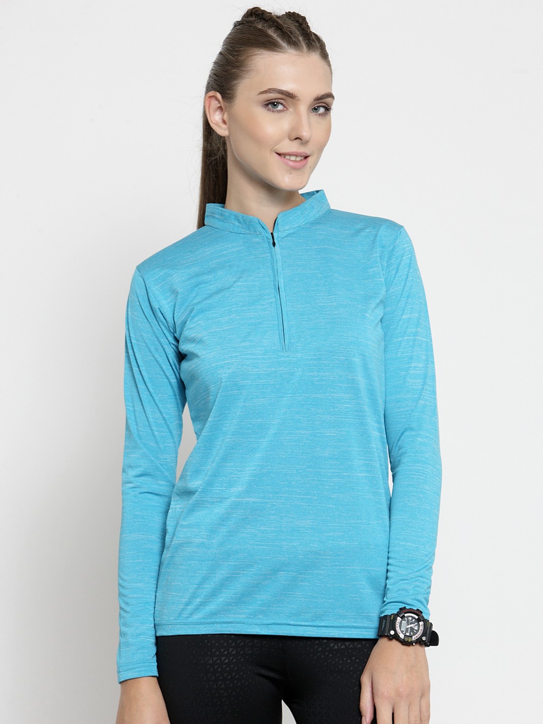 

Boston Club Women Turquoise Blue Slim Fit T-shirt