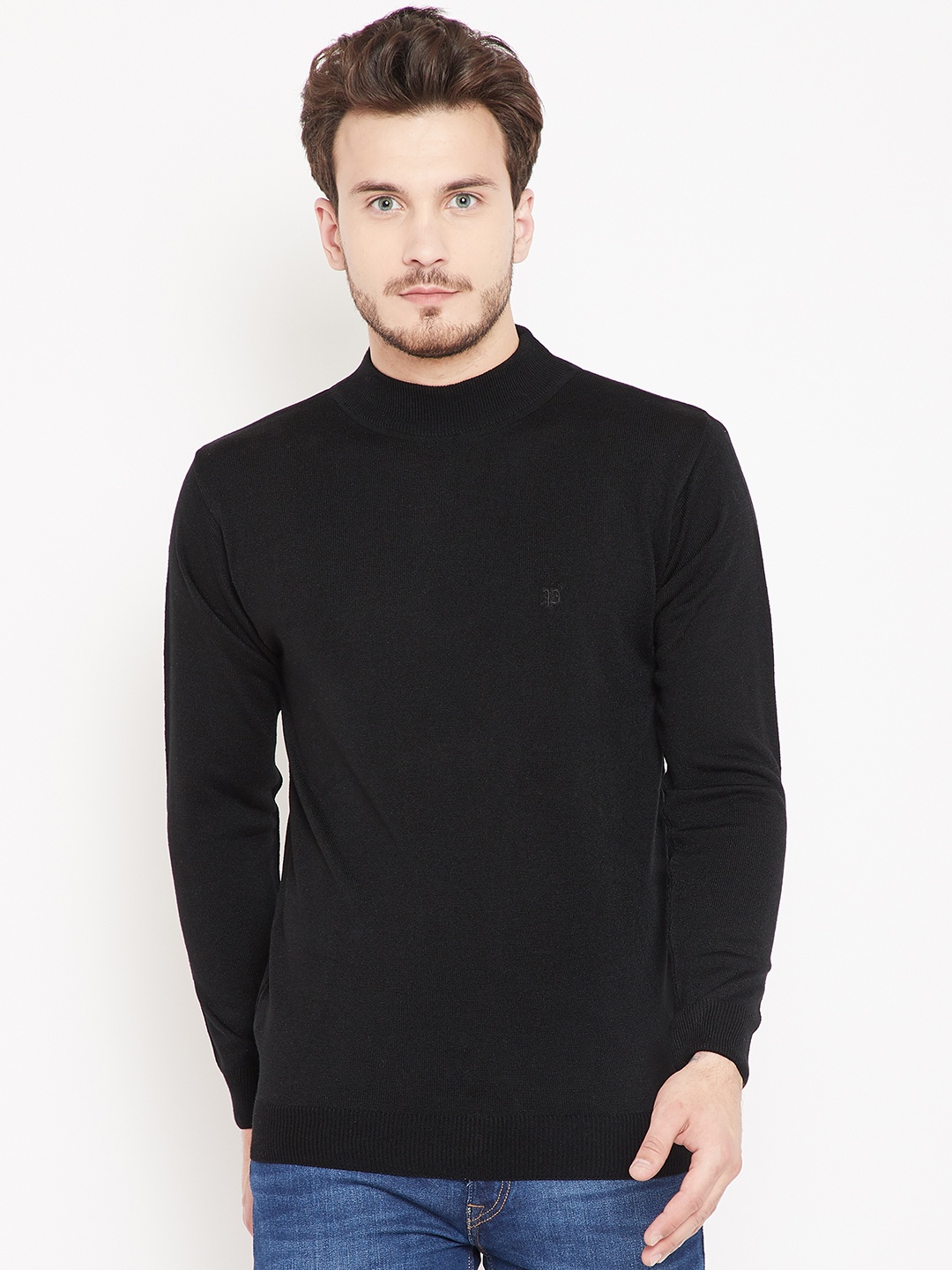 

Pierre Carlo Men Black Solid Pullover