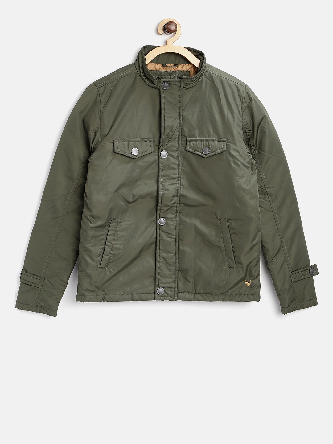 

Allen Solly Junior Boys Olive Green Solid Tailored Jacket