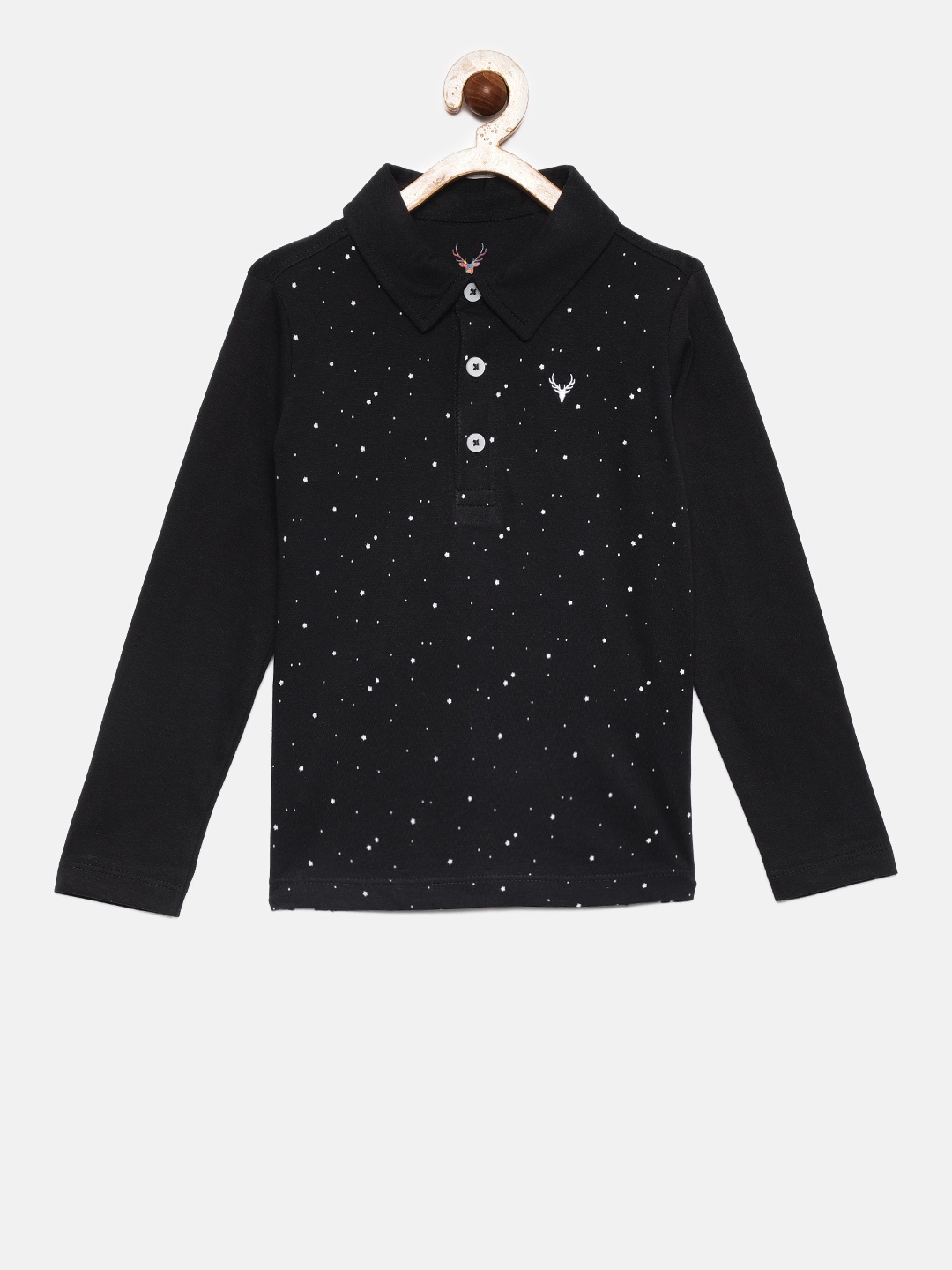 

Allen Solly Junior Boys Black Printed Polo Collar T-shirt