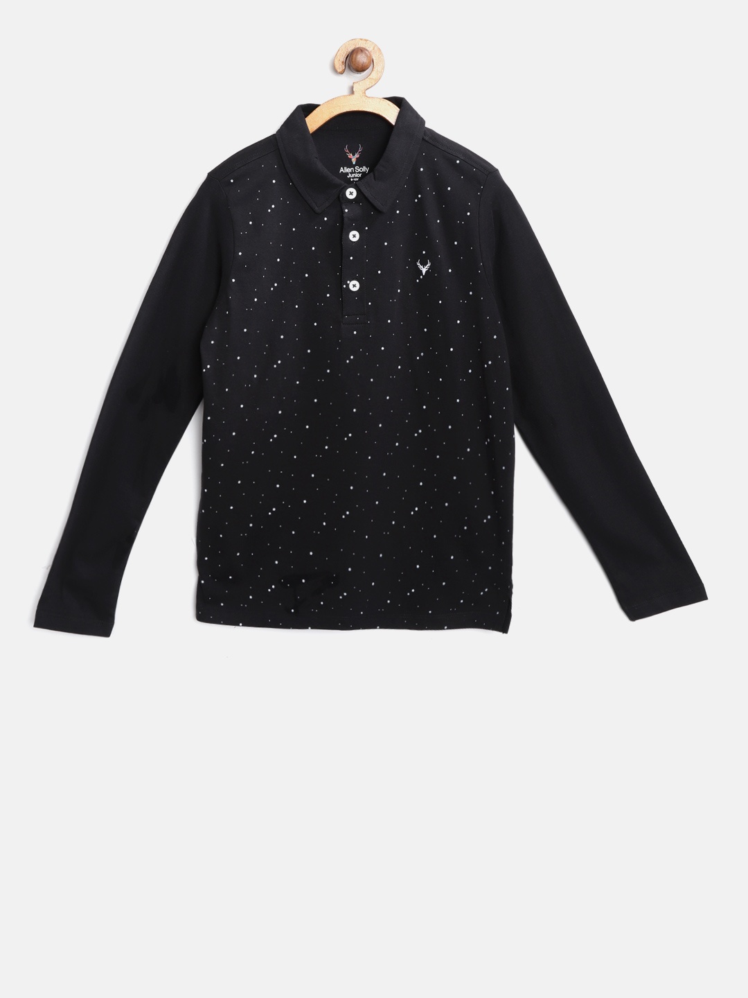 

Allen Solly Junior Boys Black Printed Polo Collar T-shirt