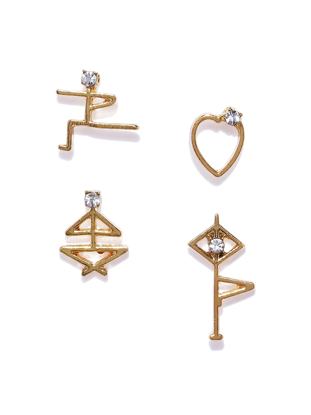 

OOMPH Set of 4 Gold-Toned Mismatch Studs