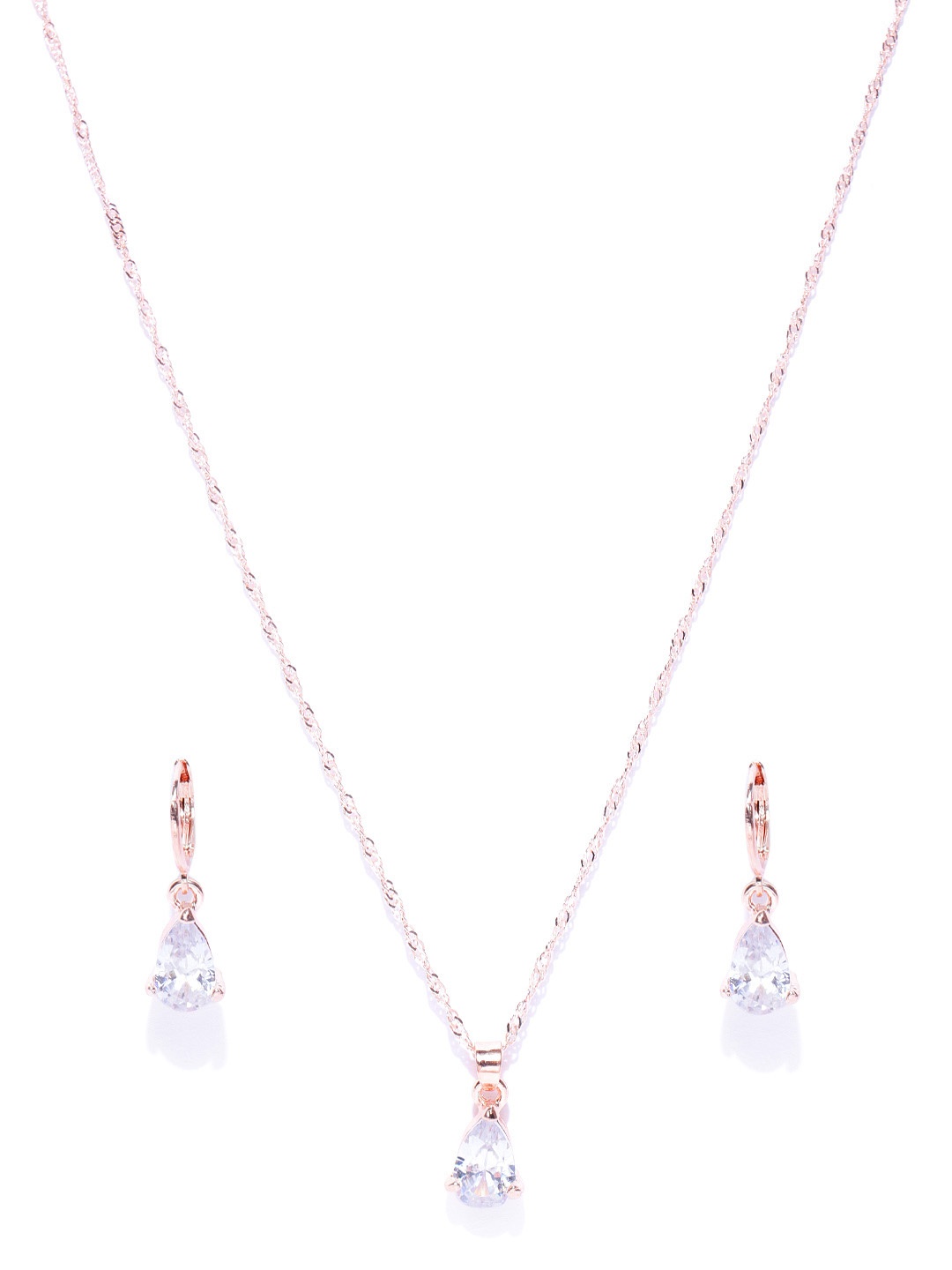

OOMPH Women Rose-Gold Plated CZ Stone-Studded Handcrafted Jewellery Set