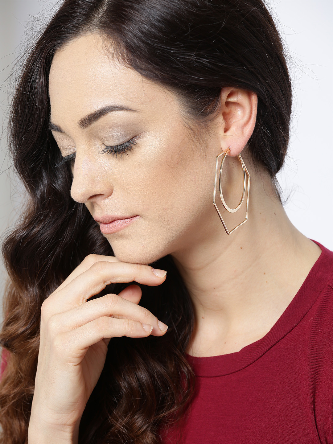 

OOMPH Gold-Toned Geometric Hoop Earrings