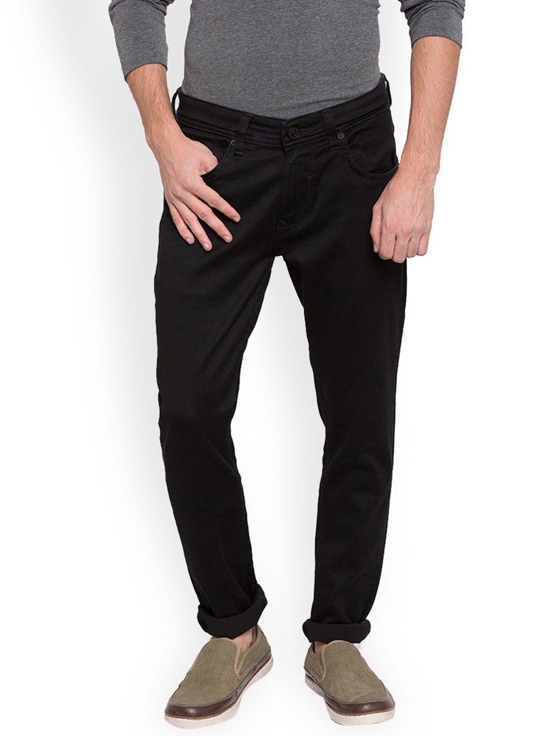 

SPYKAR Men Black Super Skinny Fit Low-Rise Stretchable Clean Look Jeans