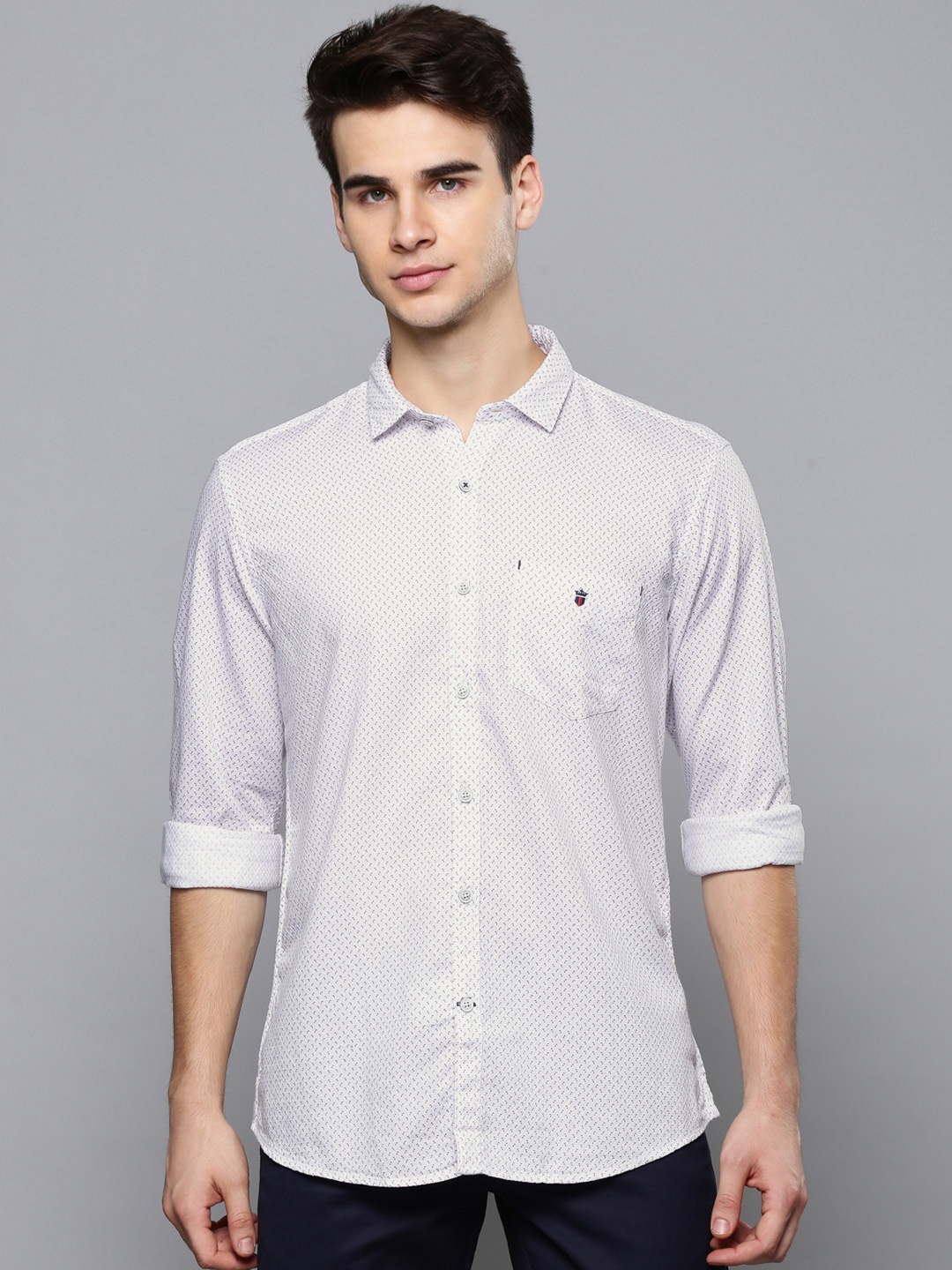

Louis Philippe Sport Men White Slim Fit Printed Casual Shirt