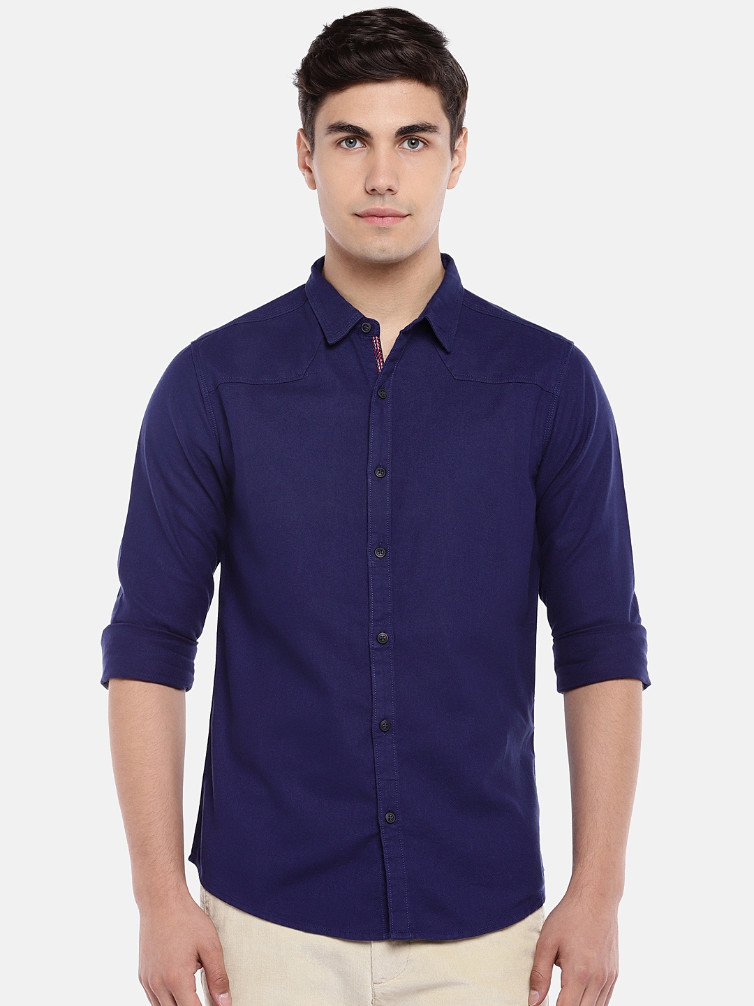 

SPYKAR Men Navy Blue Slim Fit Solid Casual Shirt