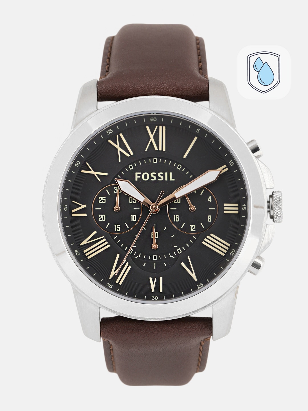 

Fossil Men Black Leather Analogue Watch FS4813I_Factory_Service_Watches_2019