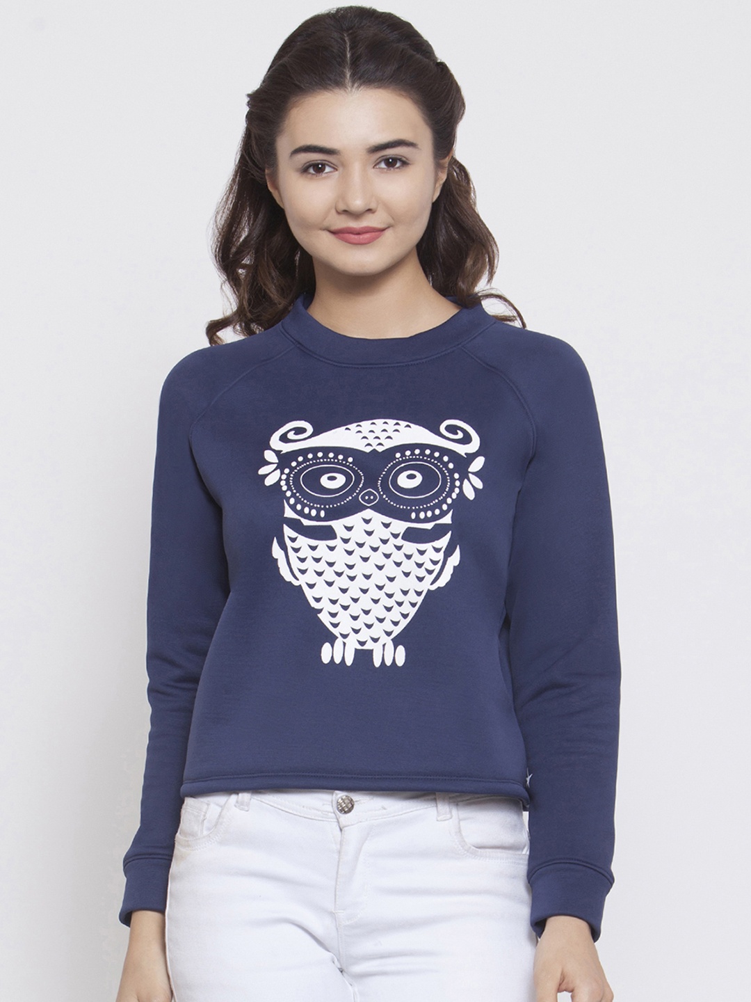 

Martini Women Navy Blue Printed Sweatshirt