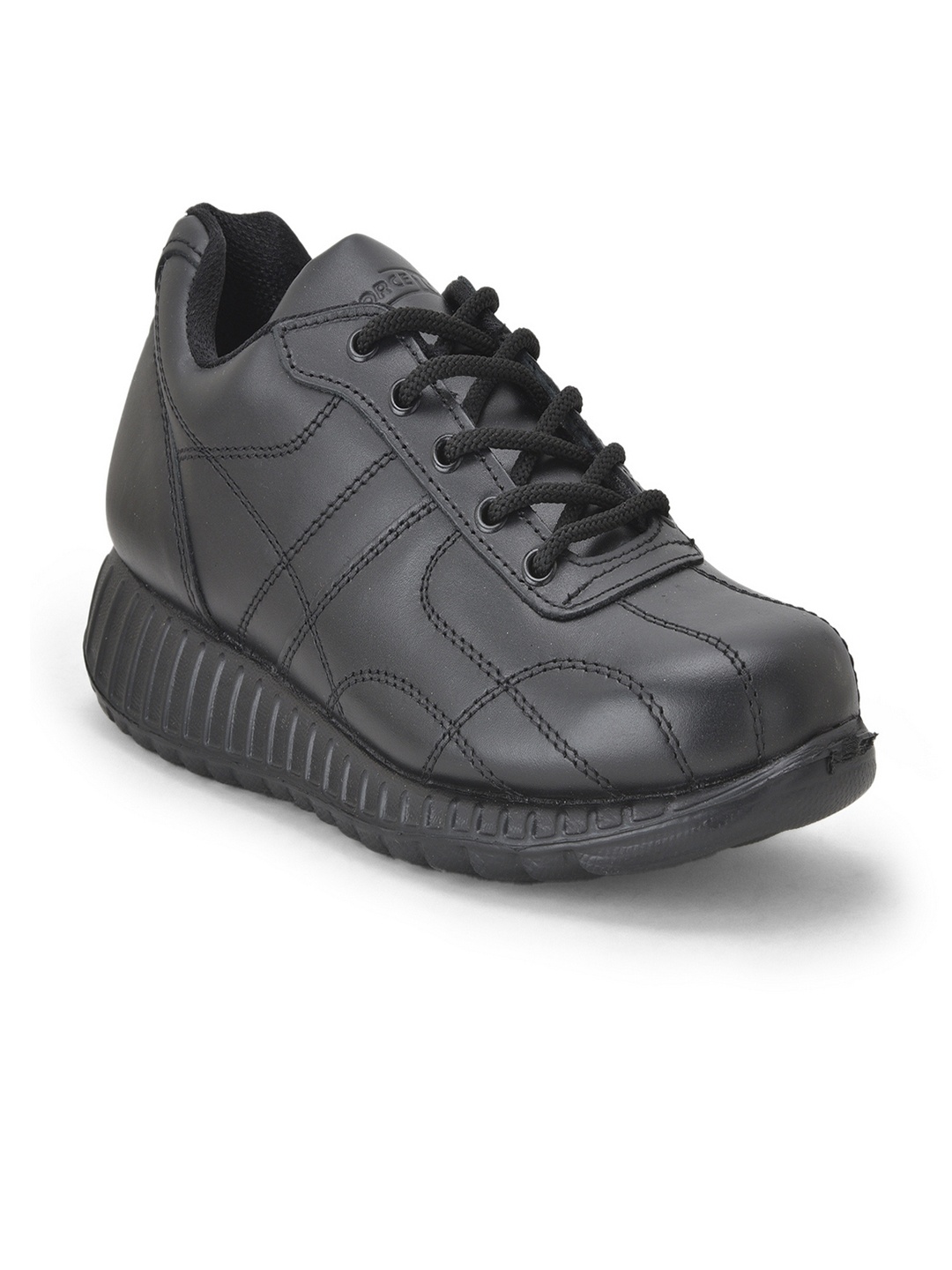 

Force 10 Men Black Leather Running Shoes