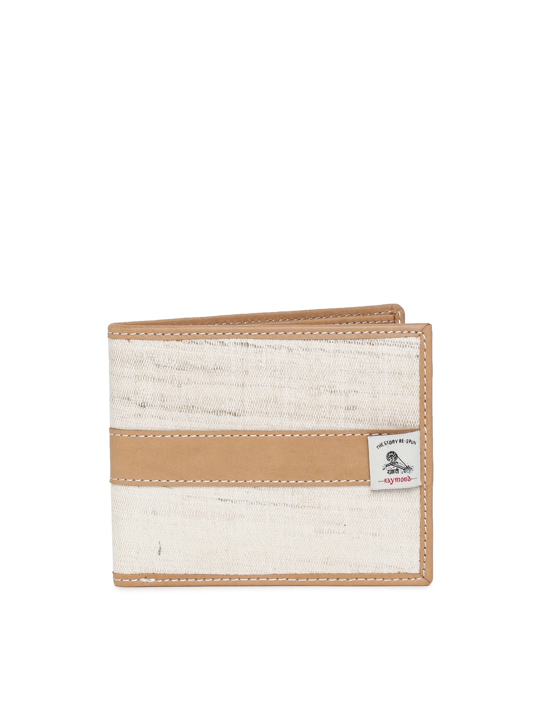 

Raymond Men Brown & Beige Colourblocked Two Fold Leather Wallet