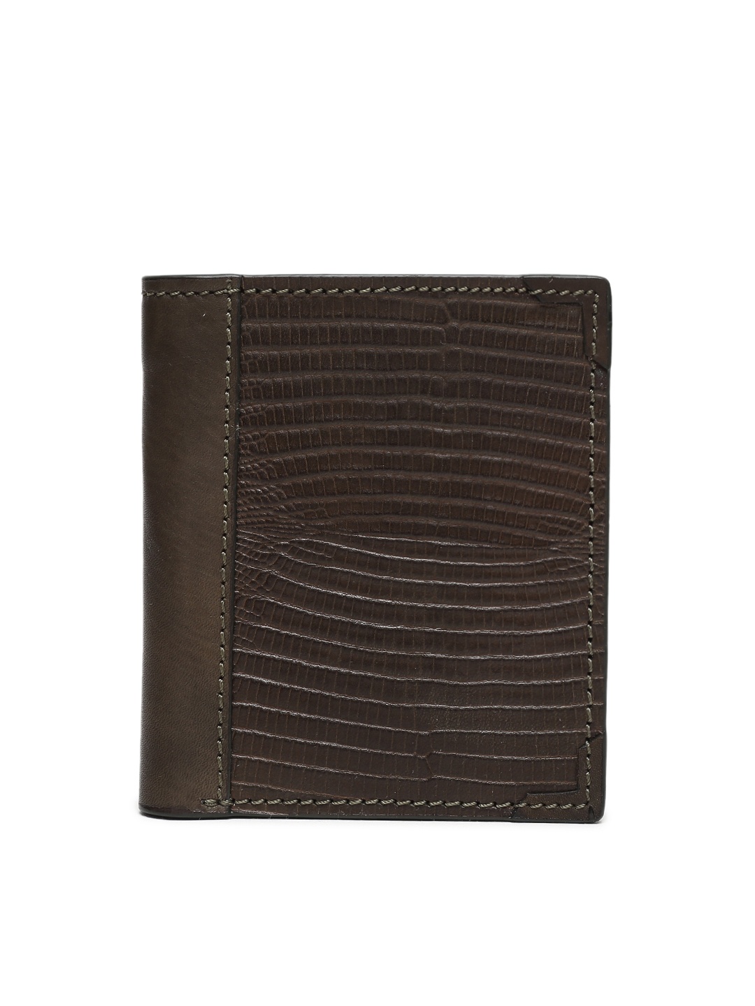 

Raymond Men Brown Textured Two Fold Wallet
