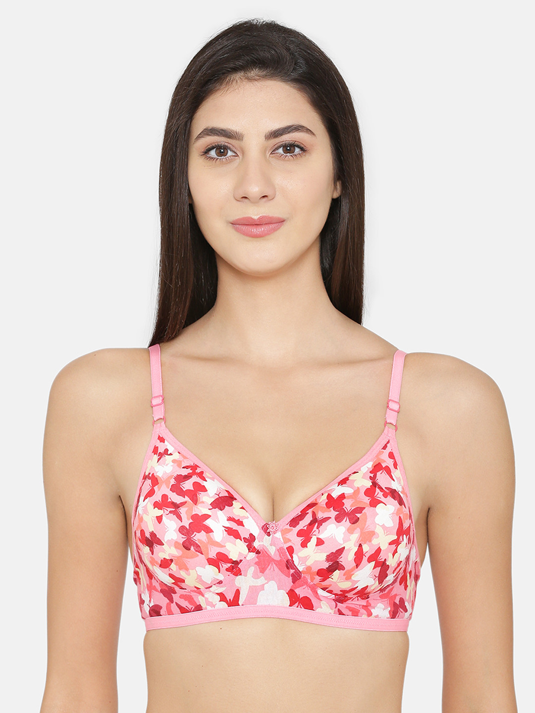 

ABELINO Pink Printed Non-Wired Lightly Padded T-shirt Bra APPYPINK01