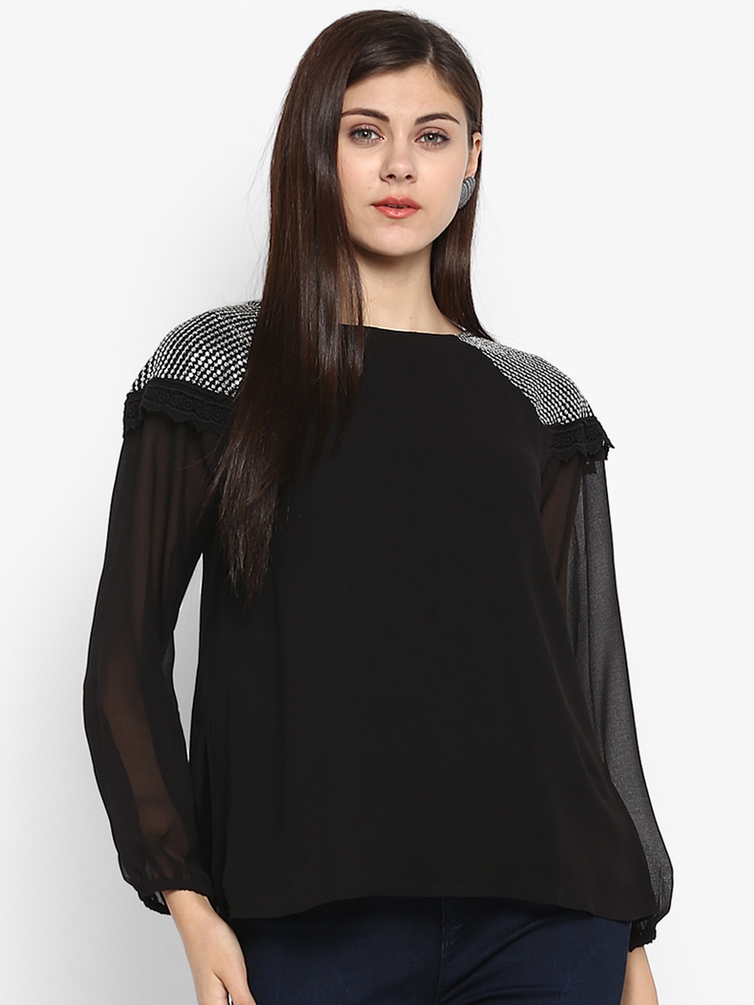 

Antheaa Women Black Solid Top