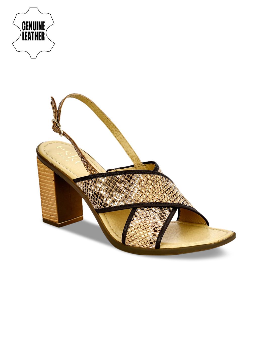 

Eske Women Gold-Toned Printed Sandals