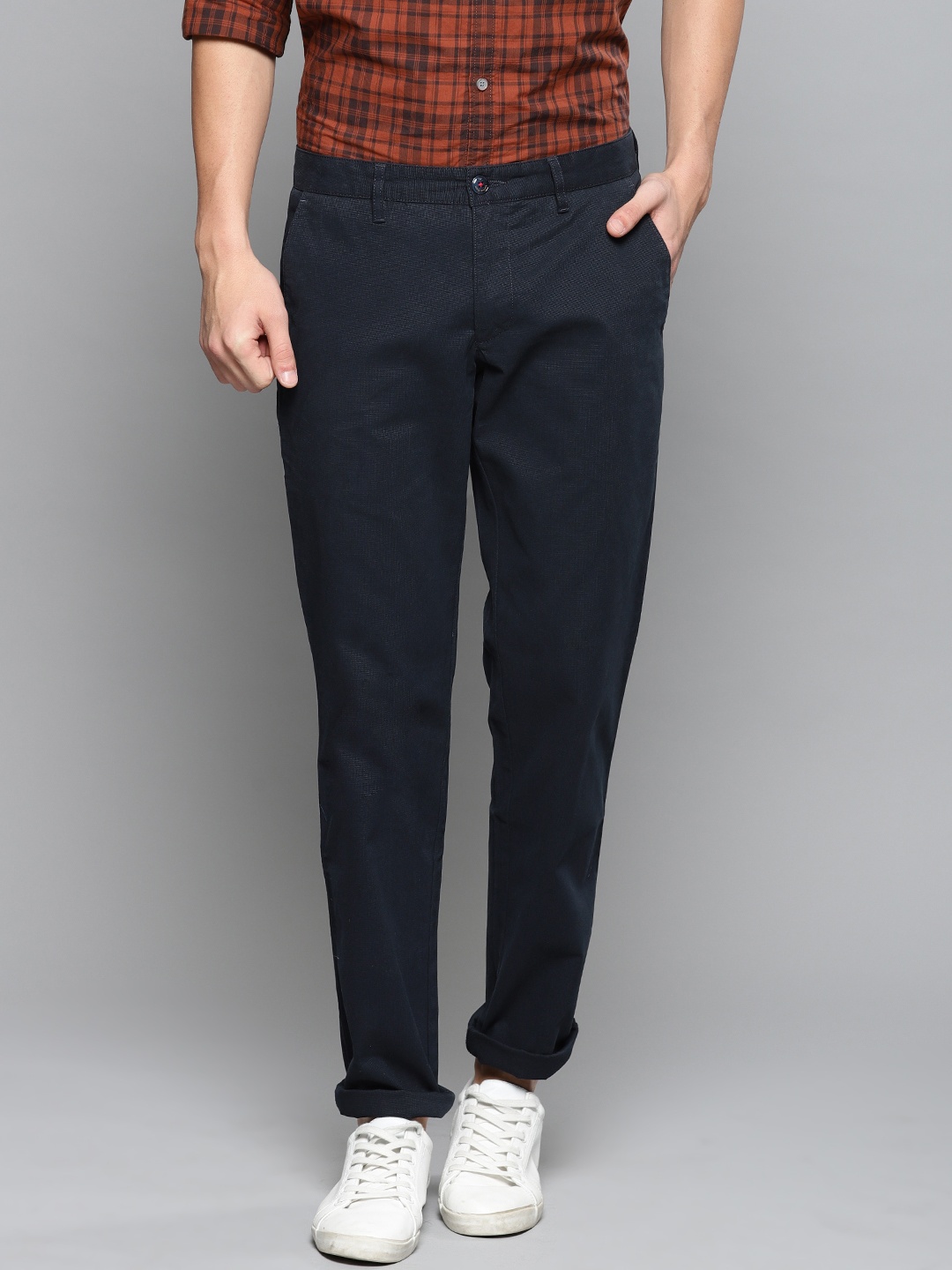 

Louis Philippe Sport Men Navy Blue Slim Fit Solid Chinos