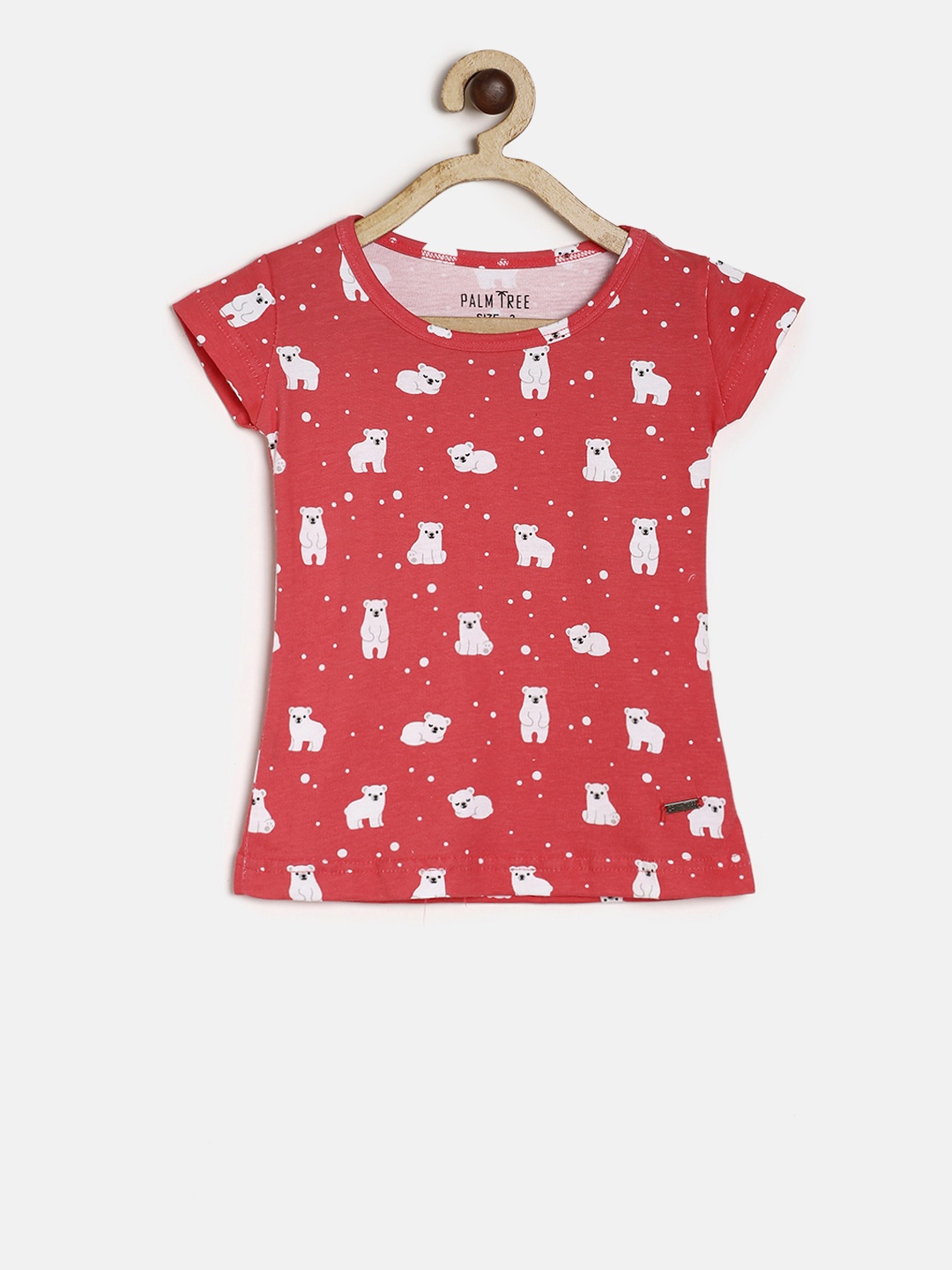 

Palm Tree Girls Red Printed Round Neck T-shirt