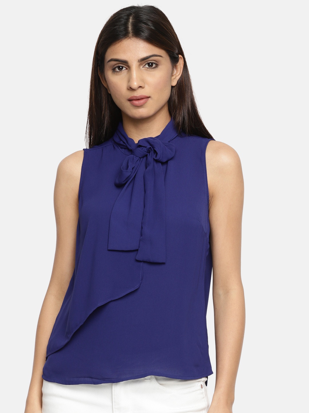 

Van Heusen Women Navy Blue Solid Top