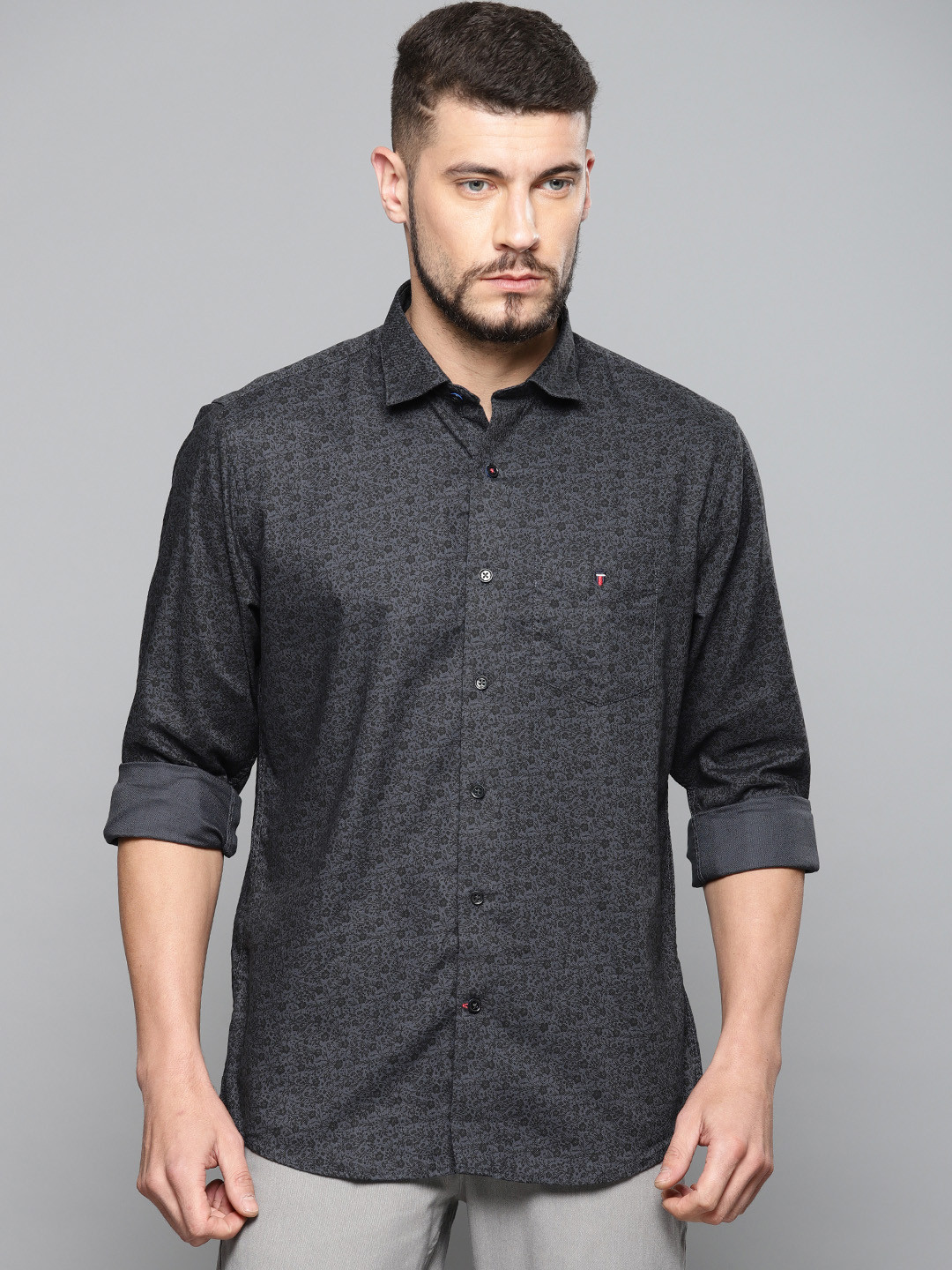 

Louis Philippe Sport Men Navy Blue Slim Fit Printed Casual Shirt