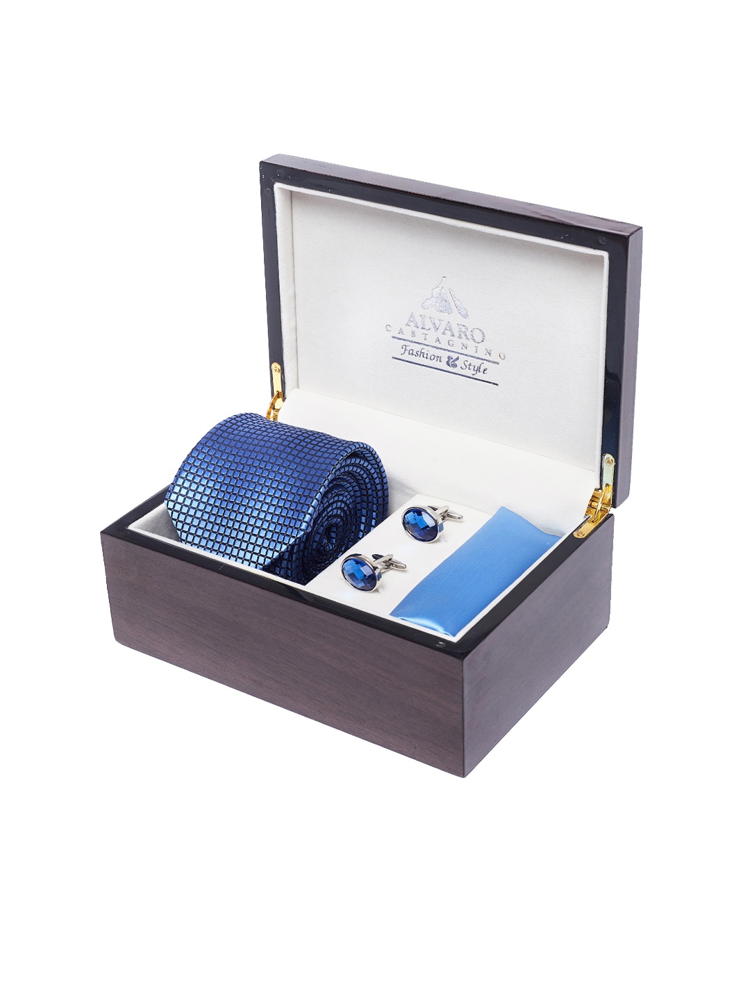 

Alvaro Castagnino Men Blue & Silver-Toned Accessory Gift Set