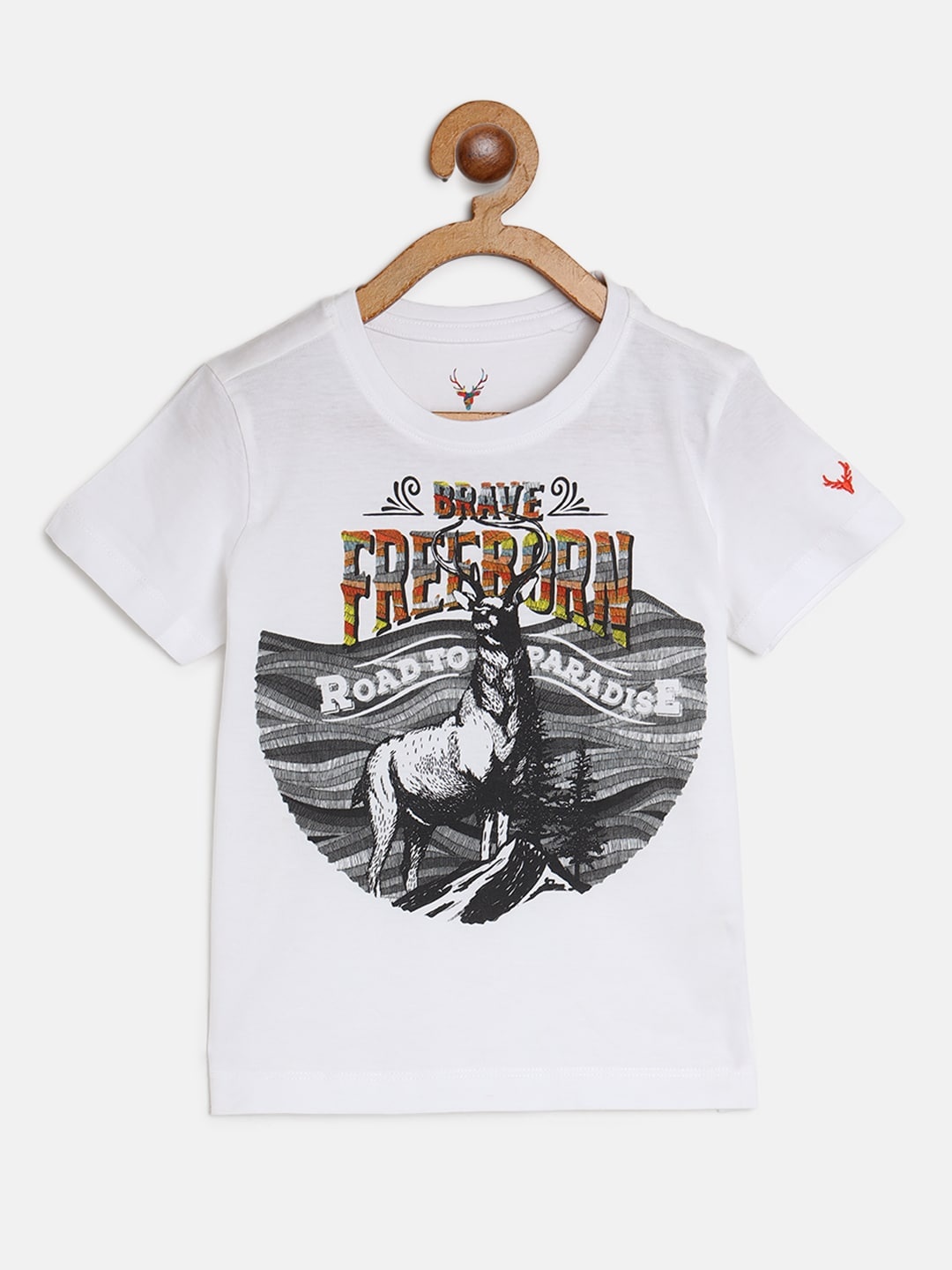 

Allen Solly Junior Boys White Cotton Printed Slim Fit T-shirt