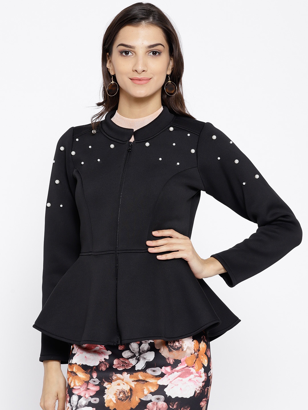 

Athena Women Black Solid Tailored Jacket