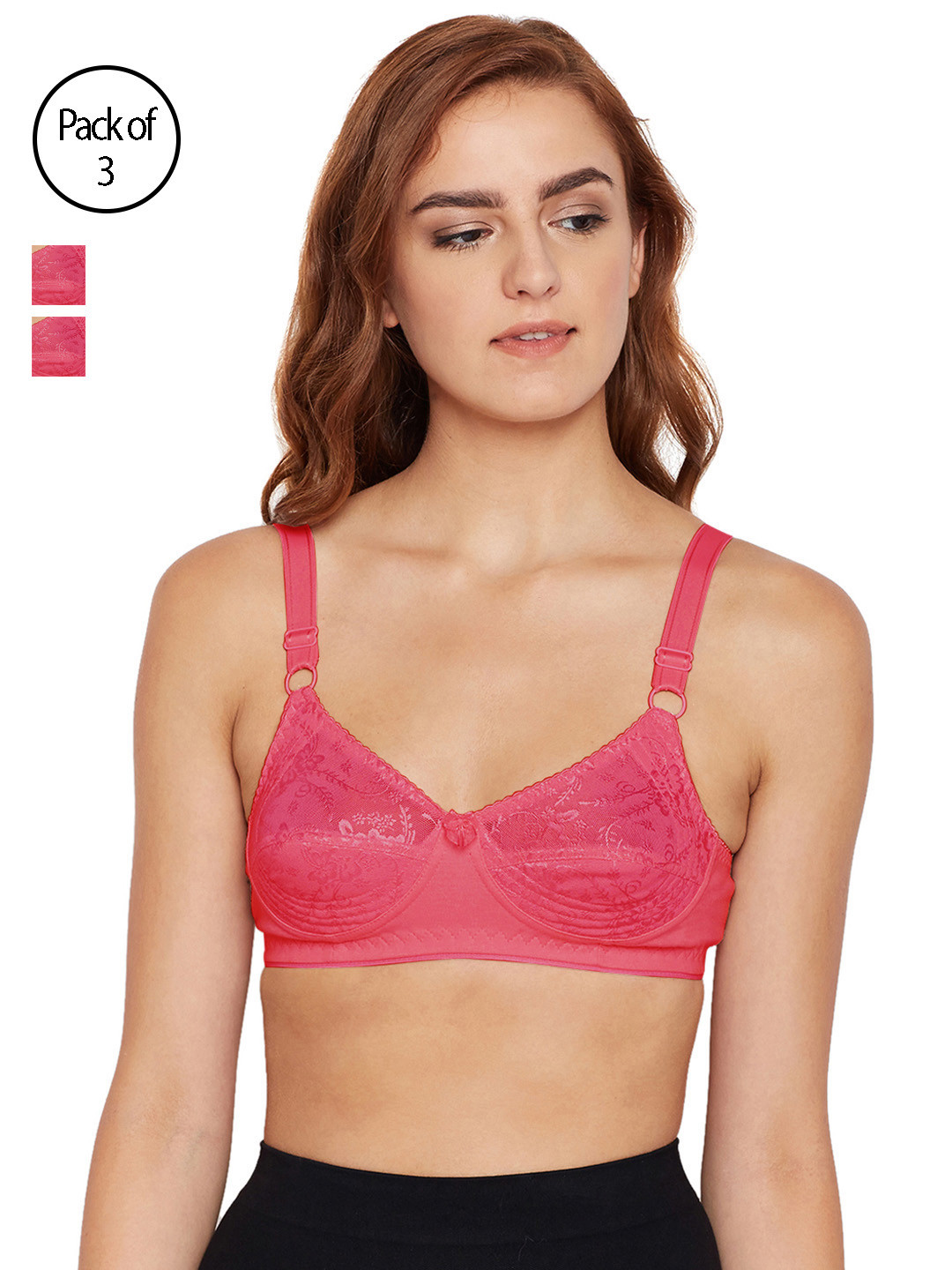 

Bodycare Women Pack of 3 Coral-Coloured Everyday Bra 5583COR