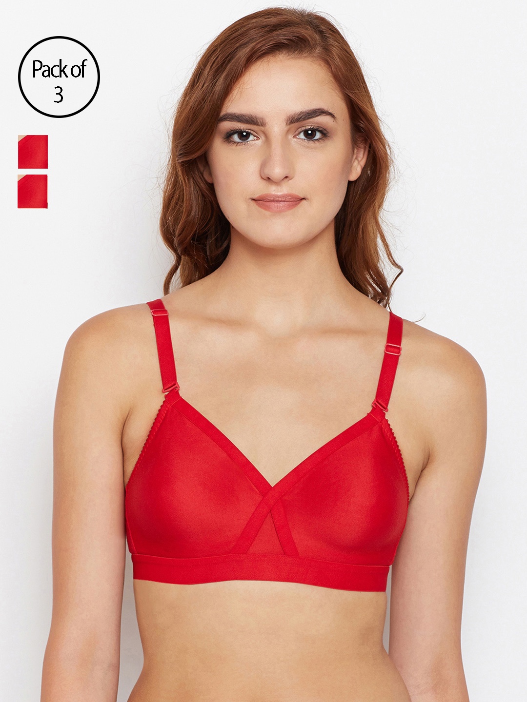 

Bodycare Women Pack of 3 Red T-shirt Bra 5589RE