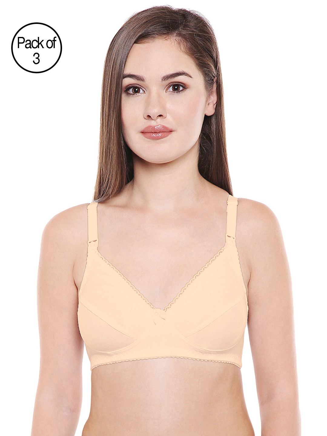 

Bodycare Women Pack of 3 Beige Solid Maternity Bra 1523S