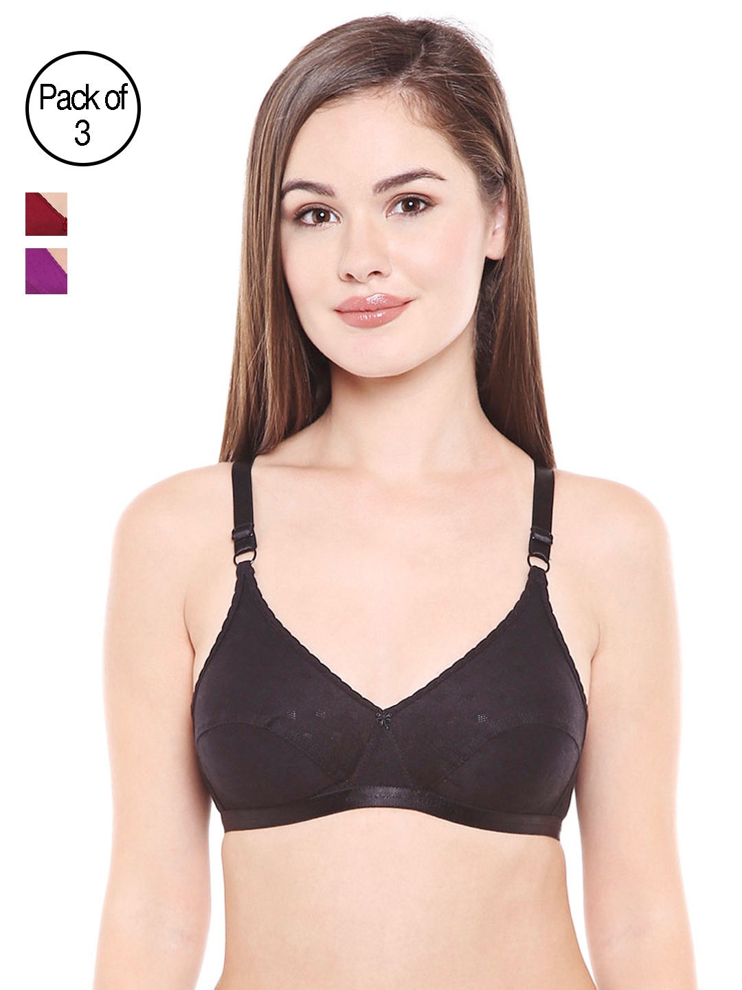 

Bodycare Women Pack of 4 Multicoloured Solid Everyday Bra E1507MHPEPUB, Multi