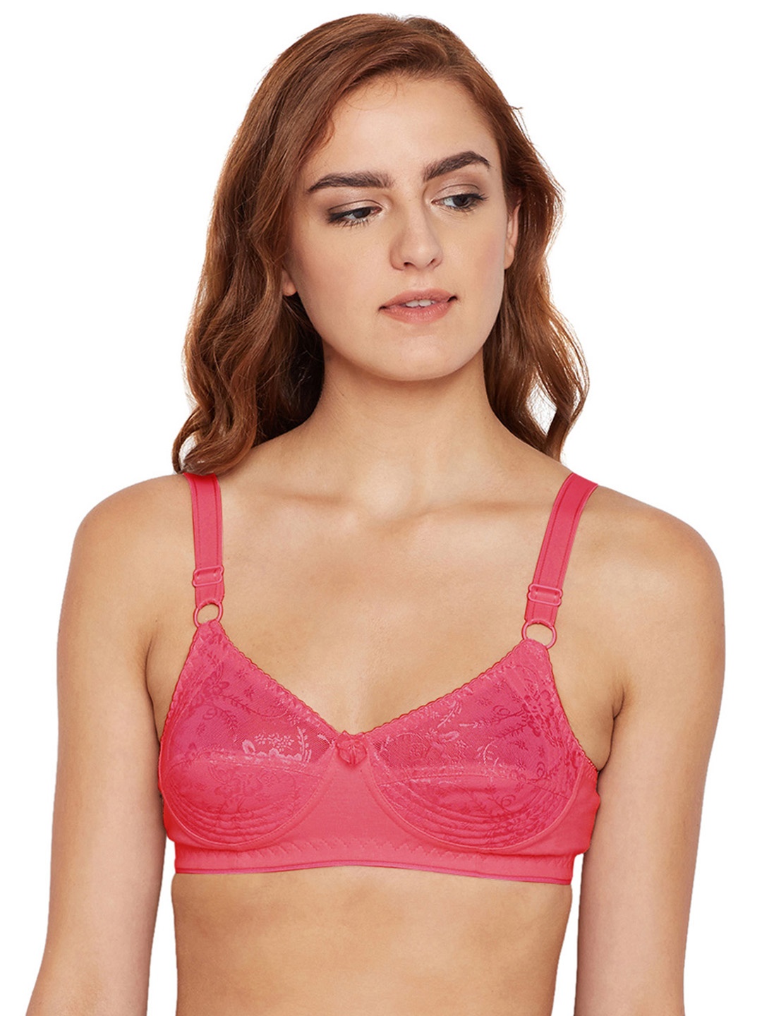 

Bodycare Women Pack of 3 Coral-Coloured Self Design Everyday Bra 5583COR