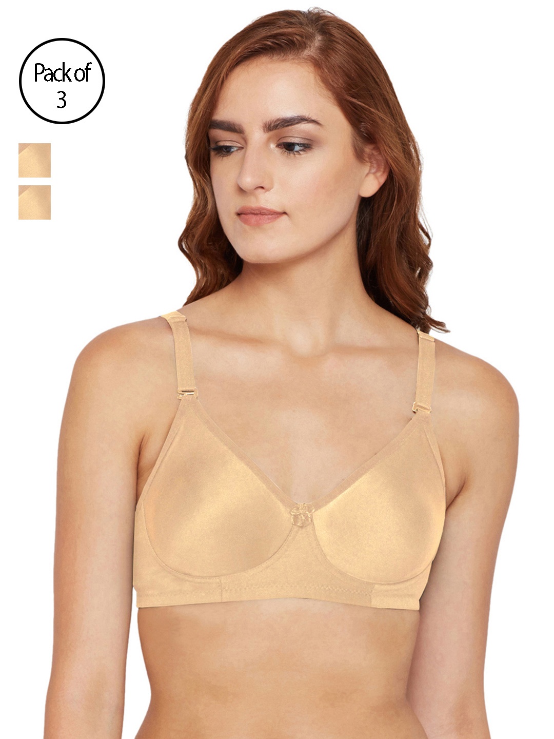 

Bodycare Women Pack of 3 Beige T-shirt Bra 6580S