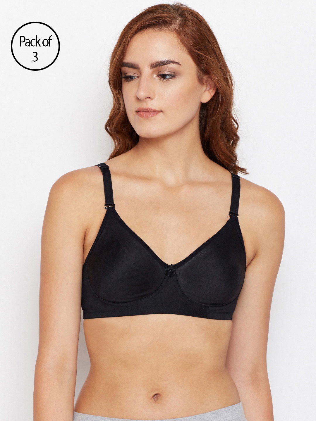 

Bodycare Women Pack of 3 Black T-shirt Bra 6580B