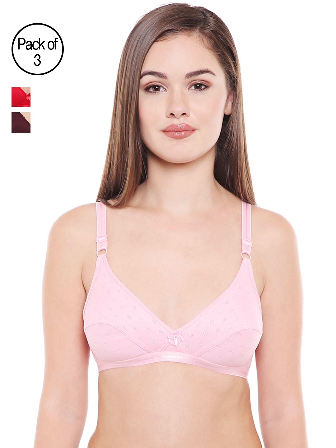 

Bodycare Women Pack of 4 Multicoloured Self Design Everyday Bra E1507PIREWIS, Multi