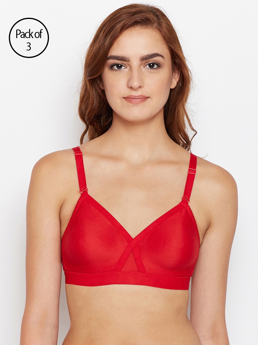 

Bodycare Women Pack of 3 Red T-shirt Bra 5589RE