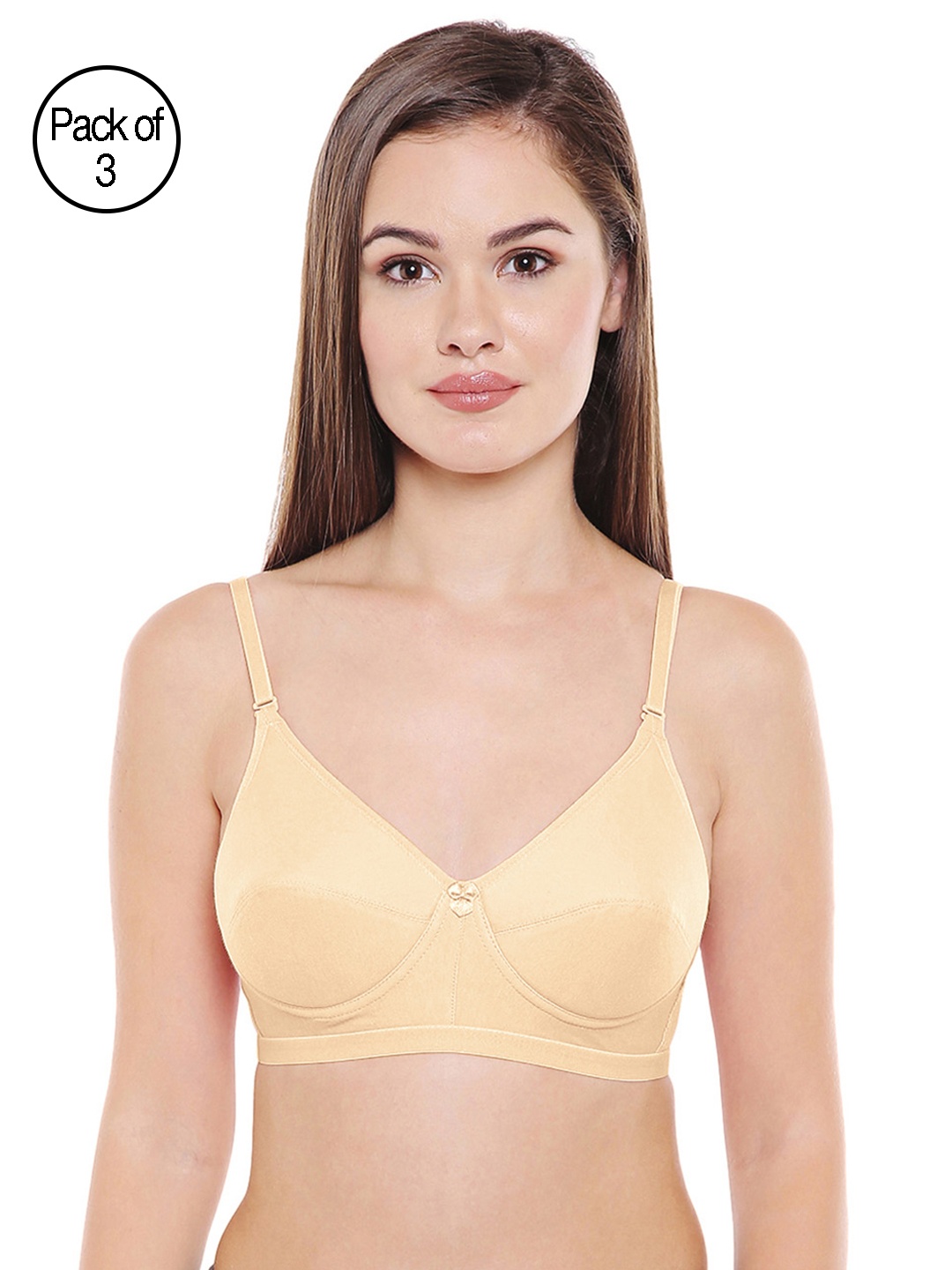 

Bodycare Women Pack of 3 Nude-Coloured Solid T-shirt Bra 1574S