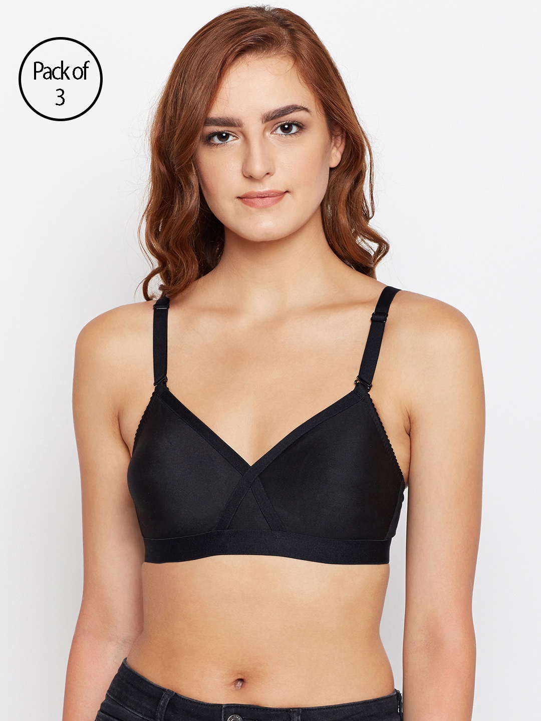 

Bodycare Women Pack of 3 Black T-shirt Bra 5589B