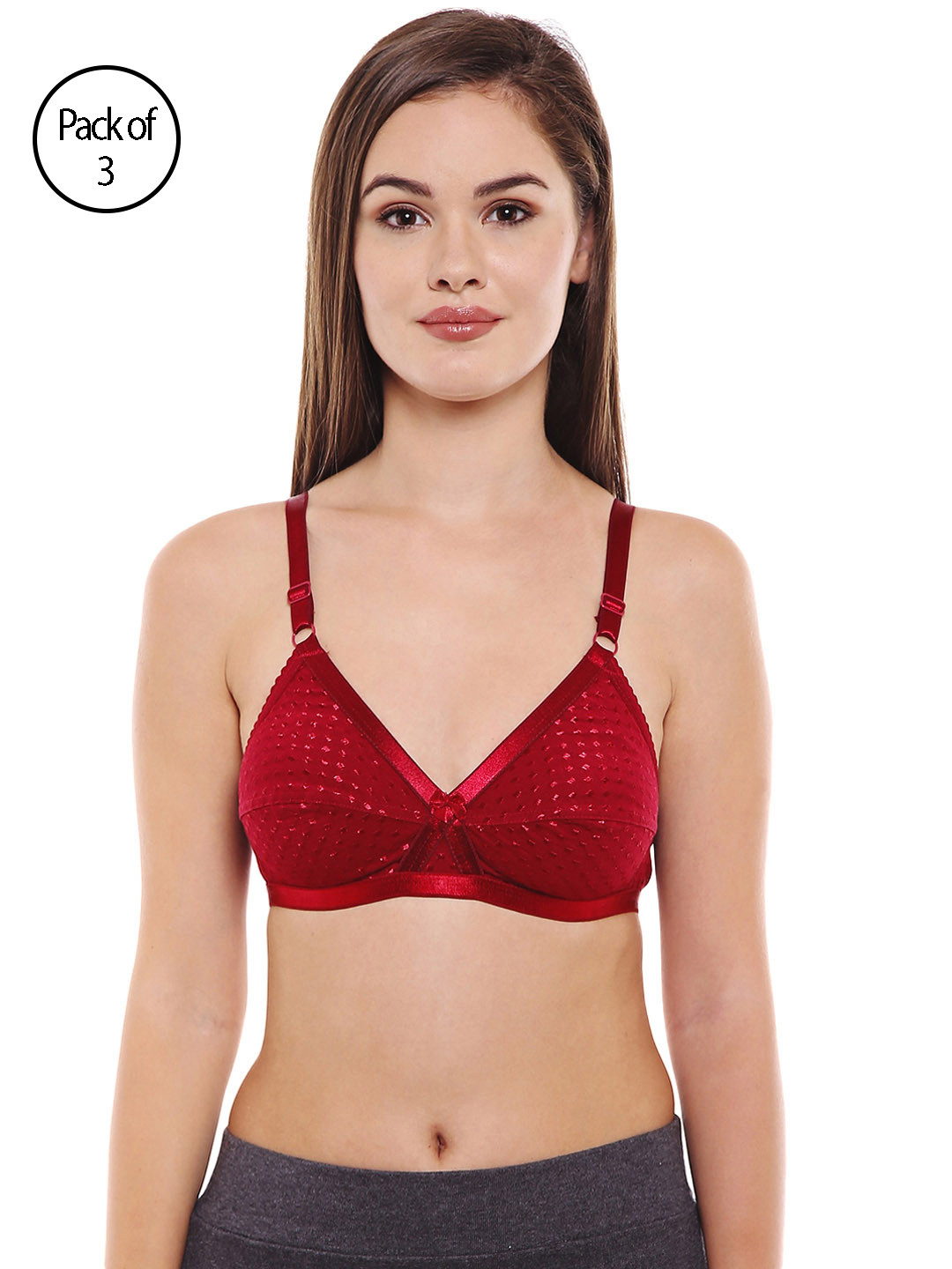 

Bodycare Women Pack of 3 Red Everyday Bra 1528RED