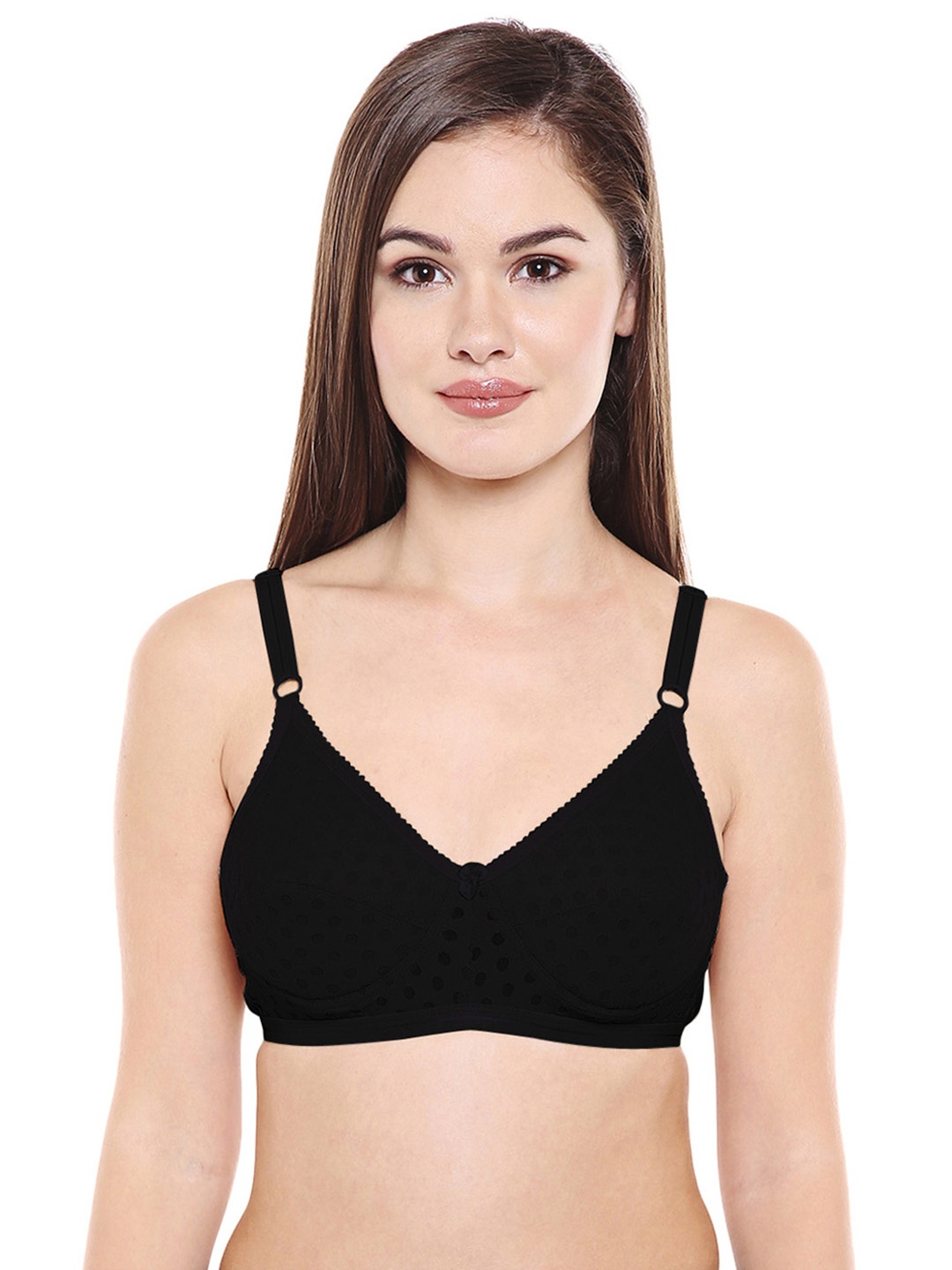 

Bodycare Women Black Self Design T-shirt Bra 1576B