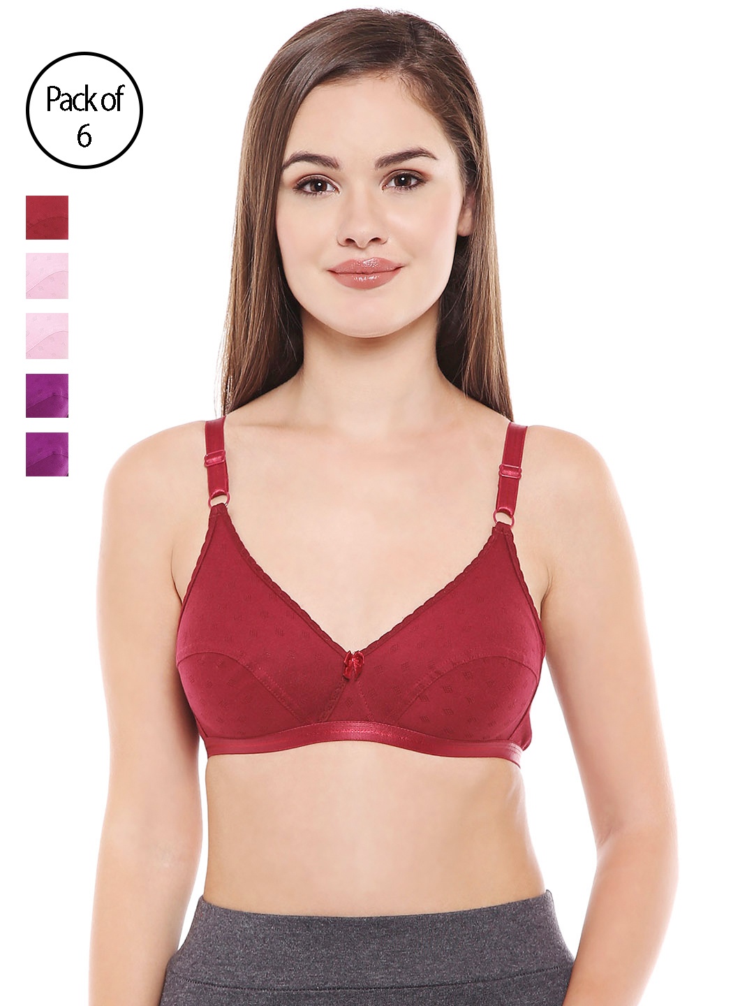 

Bodycare Women Pack of 6 Multicoloured Everyday Bra E1507C, Multi