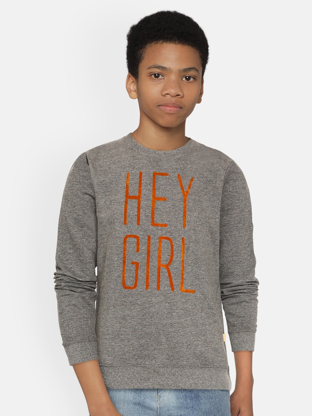 

Pepe Jeans Boys Grey & Orange Typography Print Sweatshirt