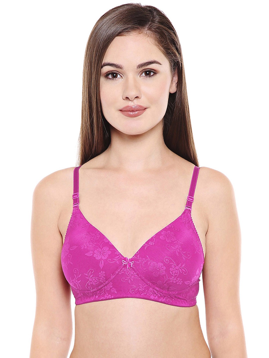 

Bodycare Women Pink Self Design T-shirt Bra 6565DPIN
