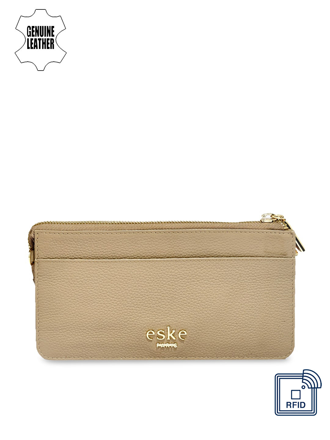 

Eske Women Beige Solid Zip Around Wallet