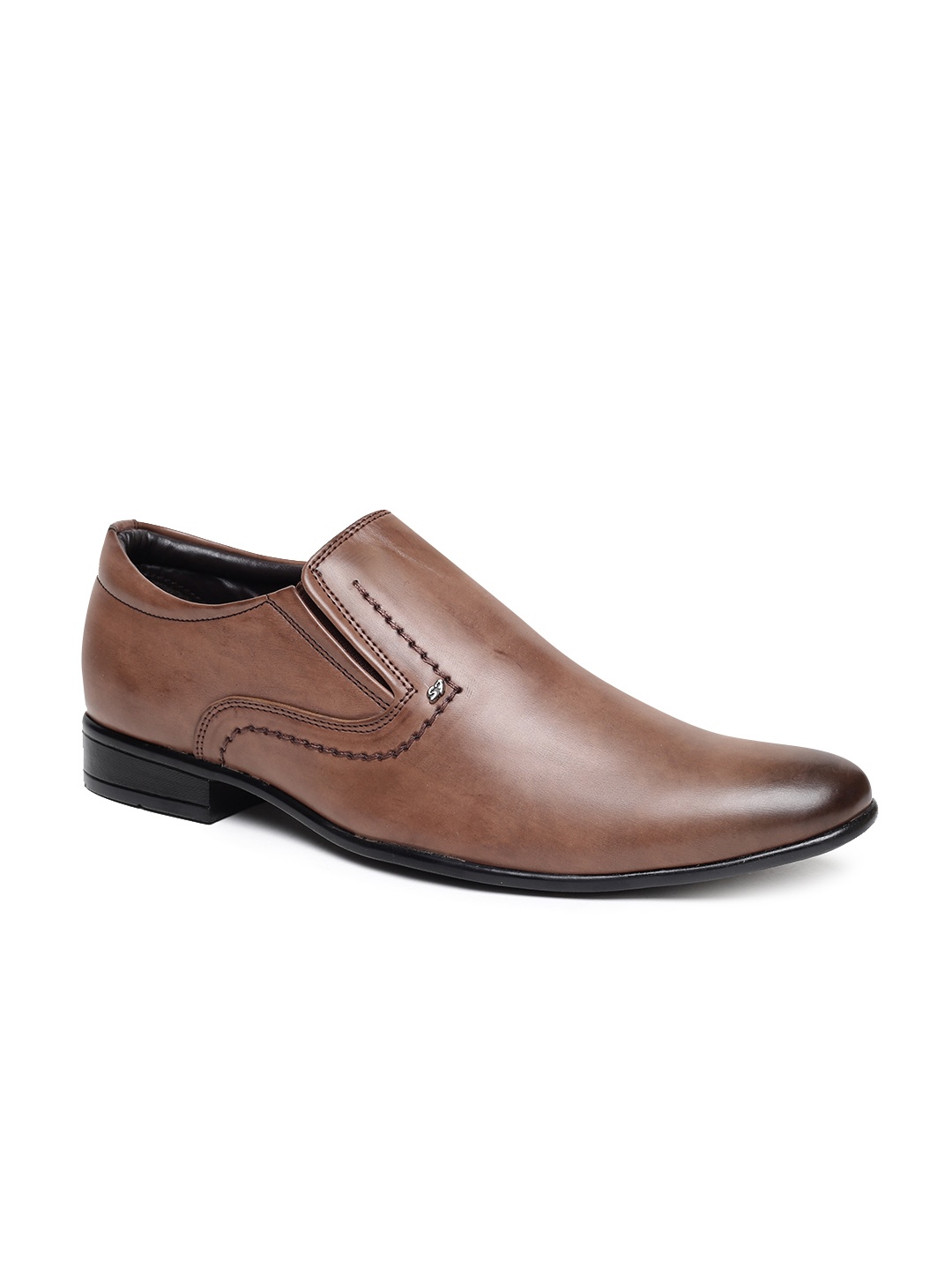 

San Frissco Men Brown Solid Formal Slip-On Shoes