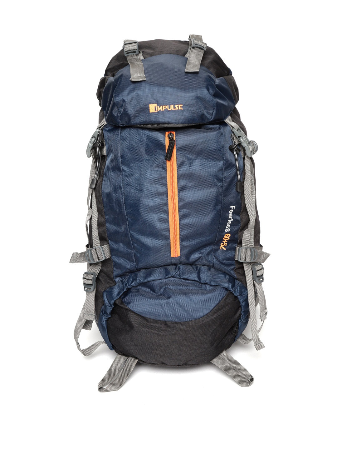 

Impulse Unisex Navy Blue & Black Coloublocked Rucksack 65 Litres